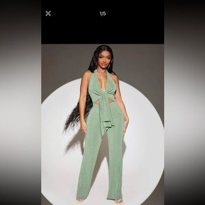 Tie Front Backless Jumpsuit (Brand New)